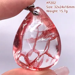 Top Natural Red Limonite Phantom Quartz Pendant For Women Lady Men Healing Gift Beads Clear Crystal Silver Rare Gemstone AAAAA