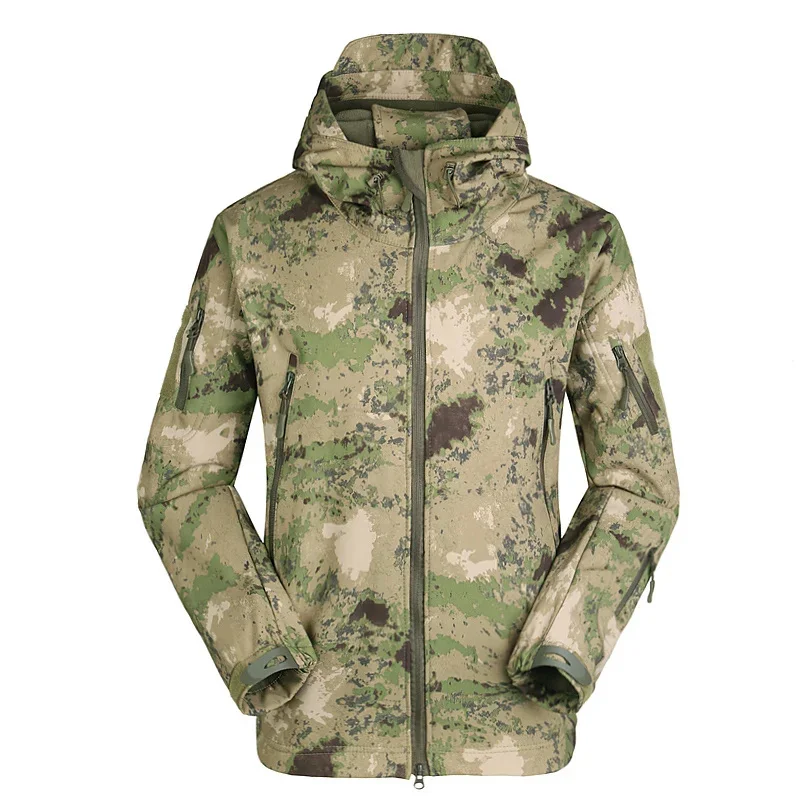 Imagem -04 - Jaqueta de Caminhada Tática Militar Masculina Cabolsa com Capuz Camo Exército Lurker Pele de Tubarão Soft Shell Cabolsa de Caça ao ar Livre Primavera Outono