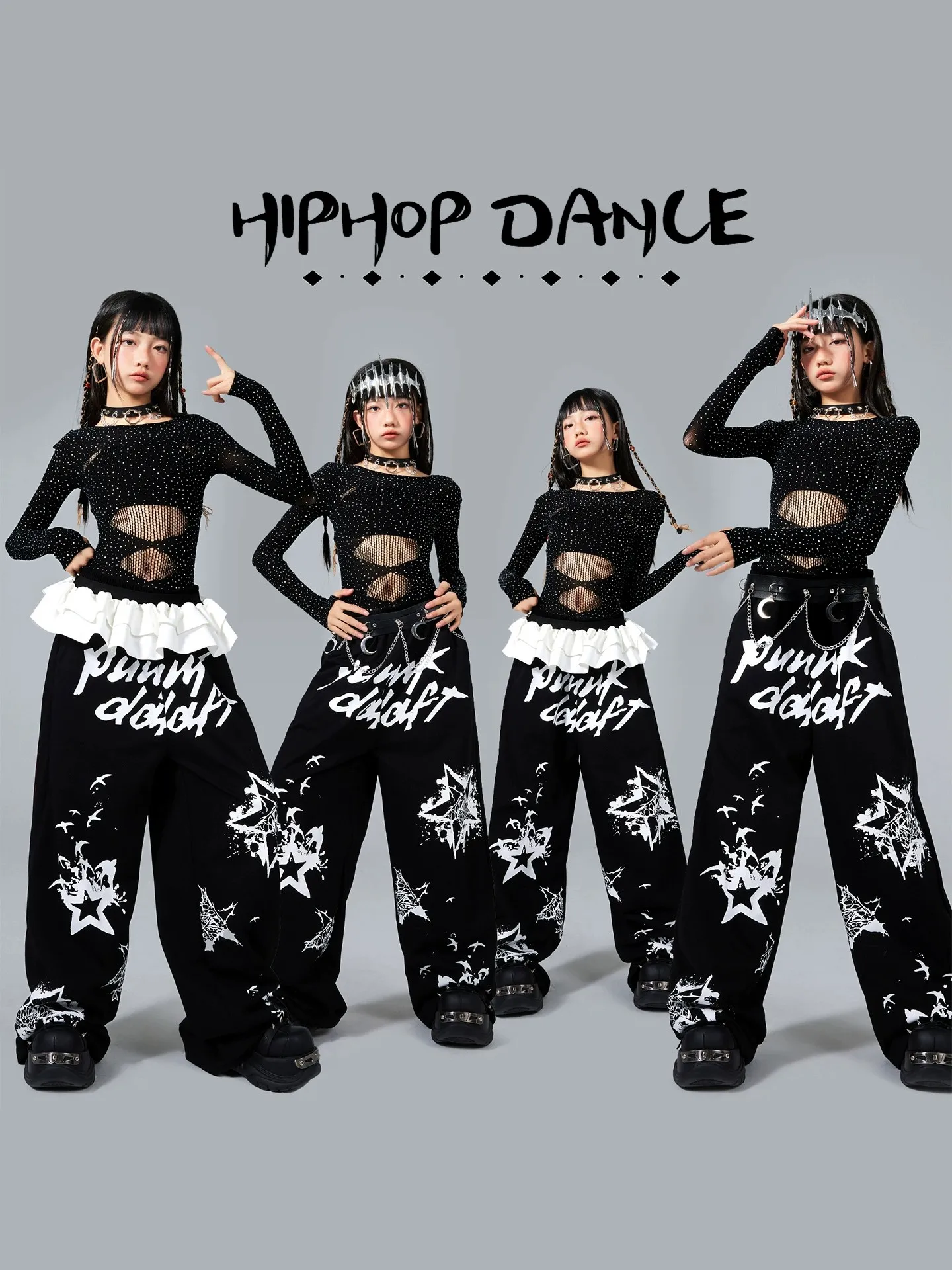 

Стильный модный костюм для джазовых танцев для девочек, детский модный сценический костюм для выступлений, танцевальный костюм для юных девочек