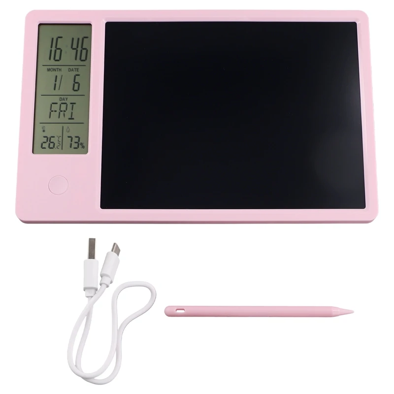 

Multifunctional Electronic Desk Calendar LCD Handwriting Board With Alarm Clock Humidity Temperature LCD Message Board