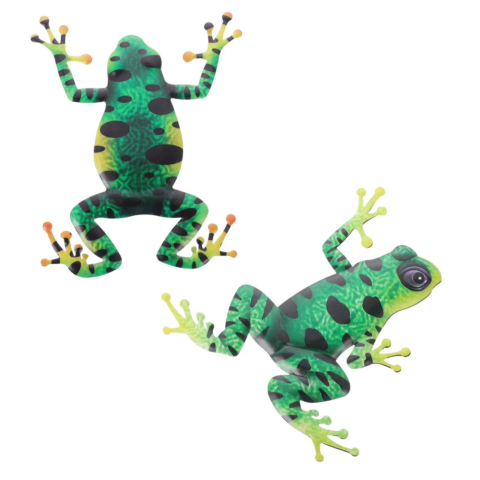 

2Pcs Creative Iron Craft Wall Decor Realistic Frogs Design Dazzling Home Decor Accent for Living Room Hallway Coffee Shop