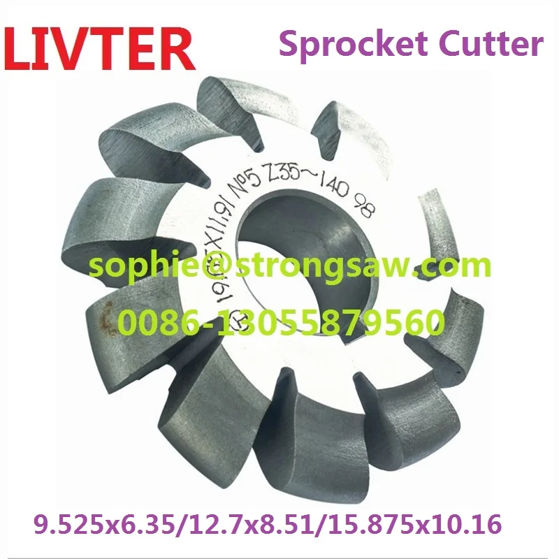 

Livter Sprocket milling cutter Sprocket gear milling cutter 9.525 12.7 15.875 19.05 25.4 31.7