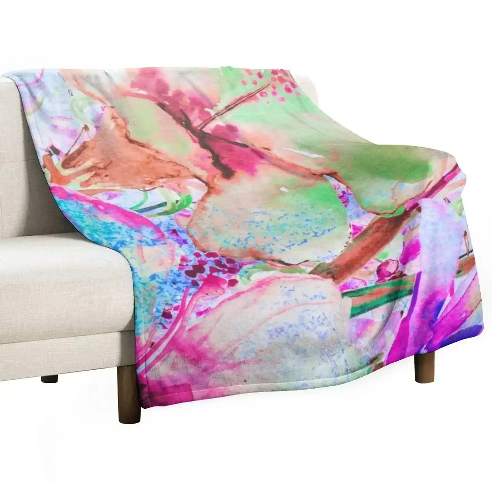 Floral | Watercolor Floral Art Print - Floral Abstract Throw Blanket Shaggy Comforter manga heavy to sleep Blankets