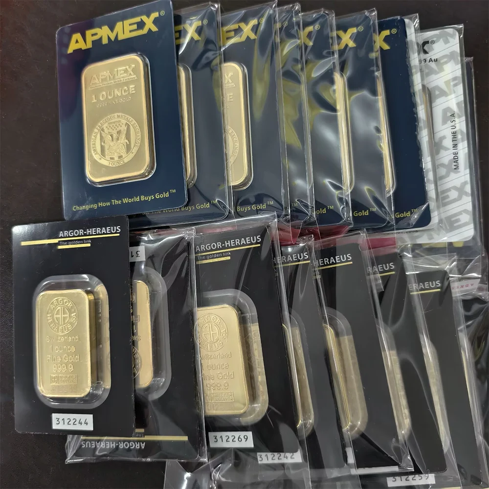 

Hot Sale Swiss Gold Silver Non-Magnetic Bar With Exquisite Sealed Packaging Copper Commemorative Bar With Different Serial No.