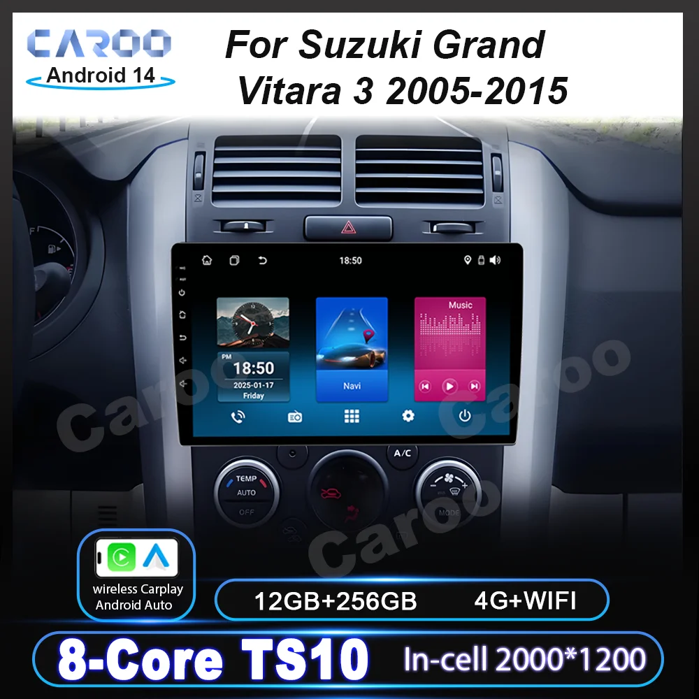 

Автомобильный радиоприемник Android для Suzuki Grand Vitara 3 2005-2015, авто мультимедийный видеоплеер, GPS Carplay, Android Auto WIFI + 4G 2din