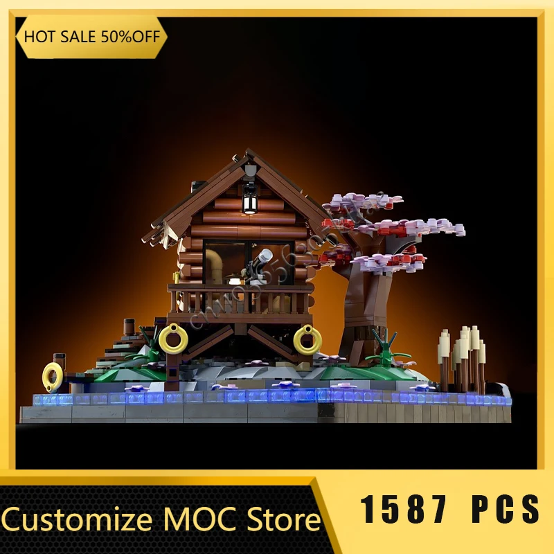 1587 قطعة MOC الهمس الصنوبر بحيرة المقصورة نموذج منزل وحدات اللبنات الاطفال الجمعية عرض اللعب مهرجان مفاجأة هدية #4