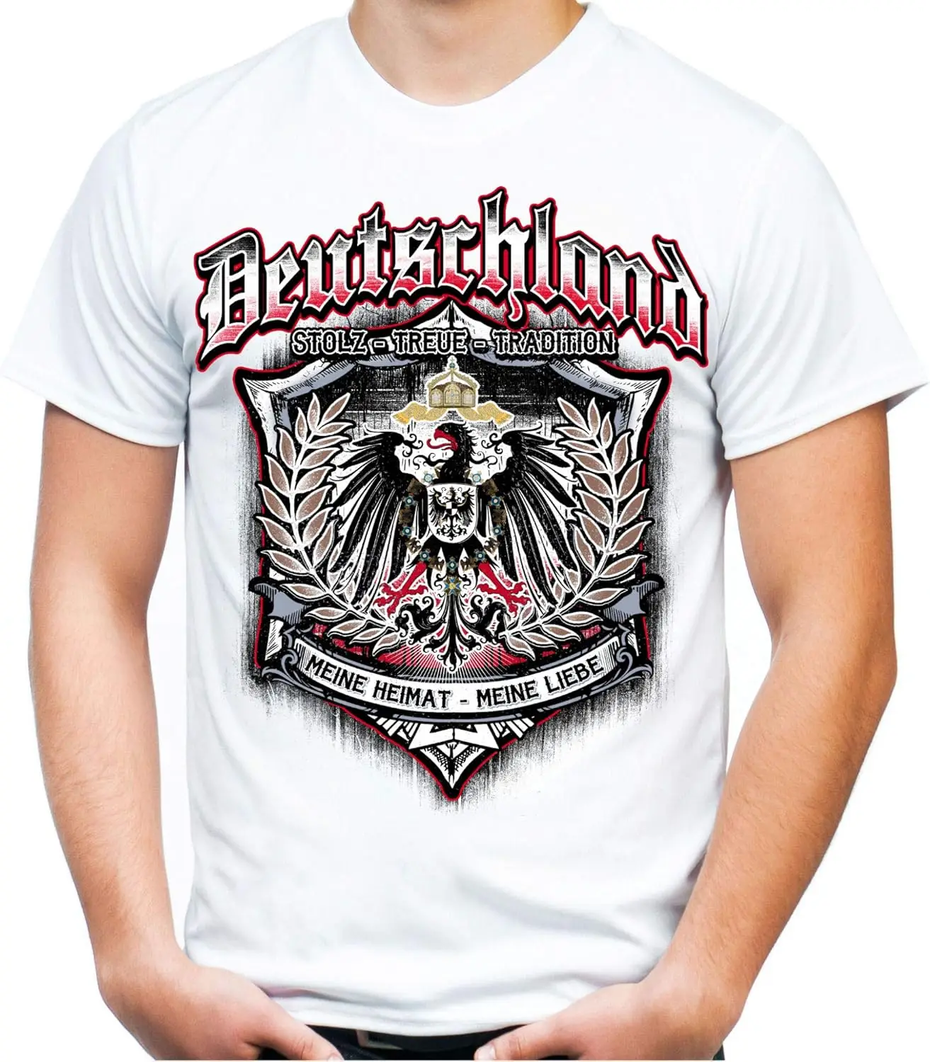 German Empire of Prussia Eagle Coat of Arms Deutschland T-Shirt 100% Cotton O-Neck Short Sleeve Summer Casual Mens T-shirt