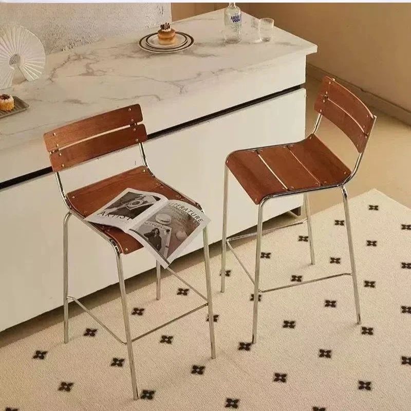 Bar Chair Modern Simple Bar Stool Restaurant Coffee Shop Backrest High Chair