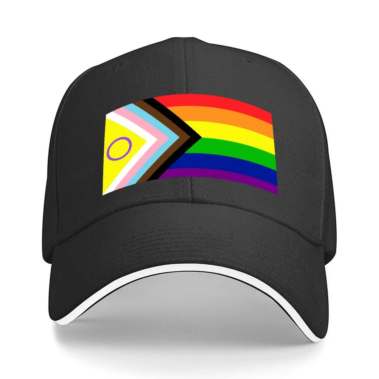 

2021 Intersex-Inclusive Progress Pride Flag Baseball Cap Visor hats on offer men's big size hat birthday Men's Caps Women's