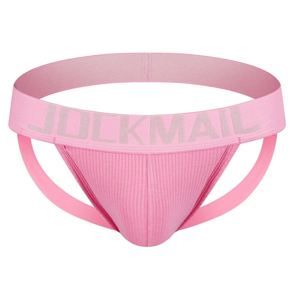 Jockmail Mens Thongs Sexy Low Waist Letter Embroidery Man Underwear  G String Panties Backless Sports Shorts Soft Lingerie