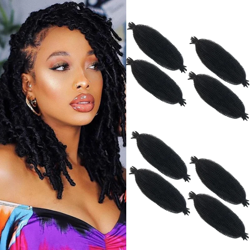 

Волосы Afro Twist, 8 упаковок, синтетические пружинистые волосы Marley Twist, предварительно разделенные волосы Kinkys, объемные волосы для мягких локонов, вязаные крючком волосы