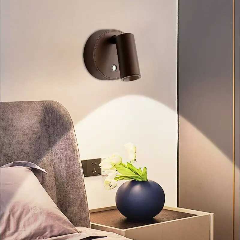 

Современный магнитный точечный настенный светильник, пластиковый материал, аккумулятор, перезаряжаемый светильник, вращающийся сенсорный переключатель для чтения в отеле, светодиодные настенные люстры