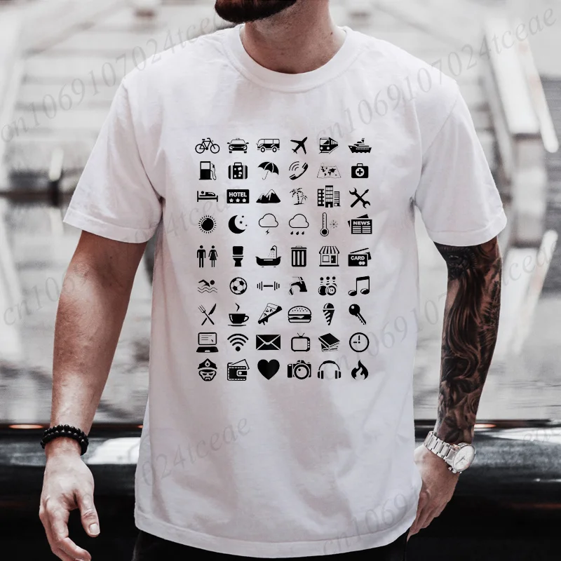 Travel Icon Language Travel Print Women T-Shirt Casual Crew Neck Short Sleeve Soft Women Shirts Aesthetic Streetwear Clothing - view 3