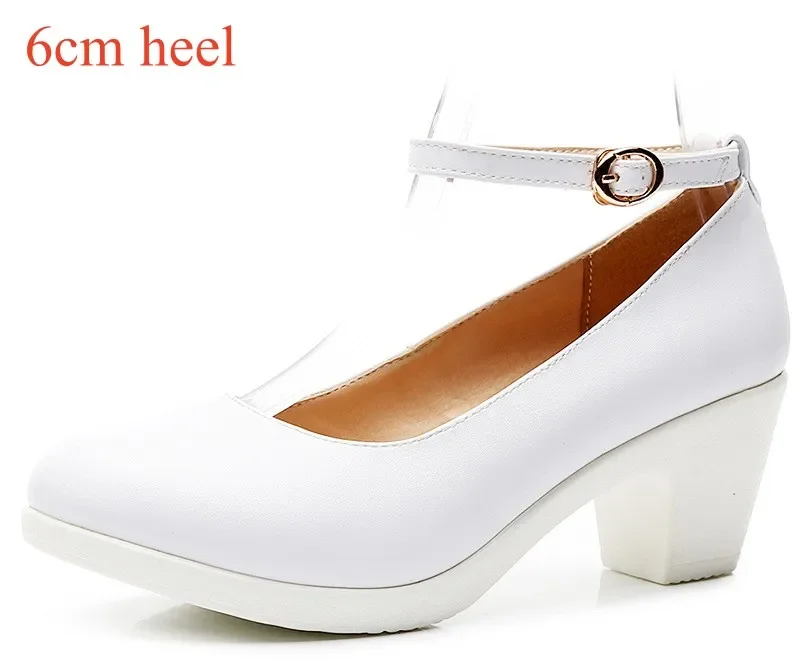 YanCloud Ankle Strap Block Heel Leather Shoes Black 38 5