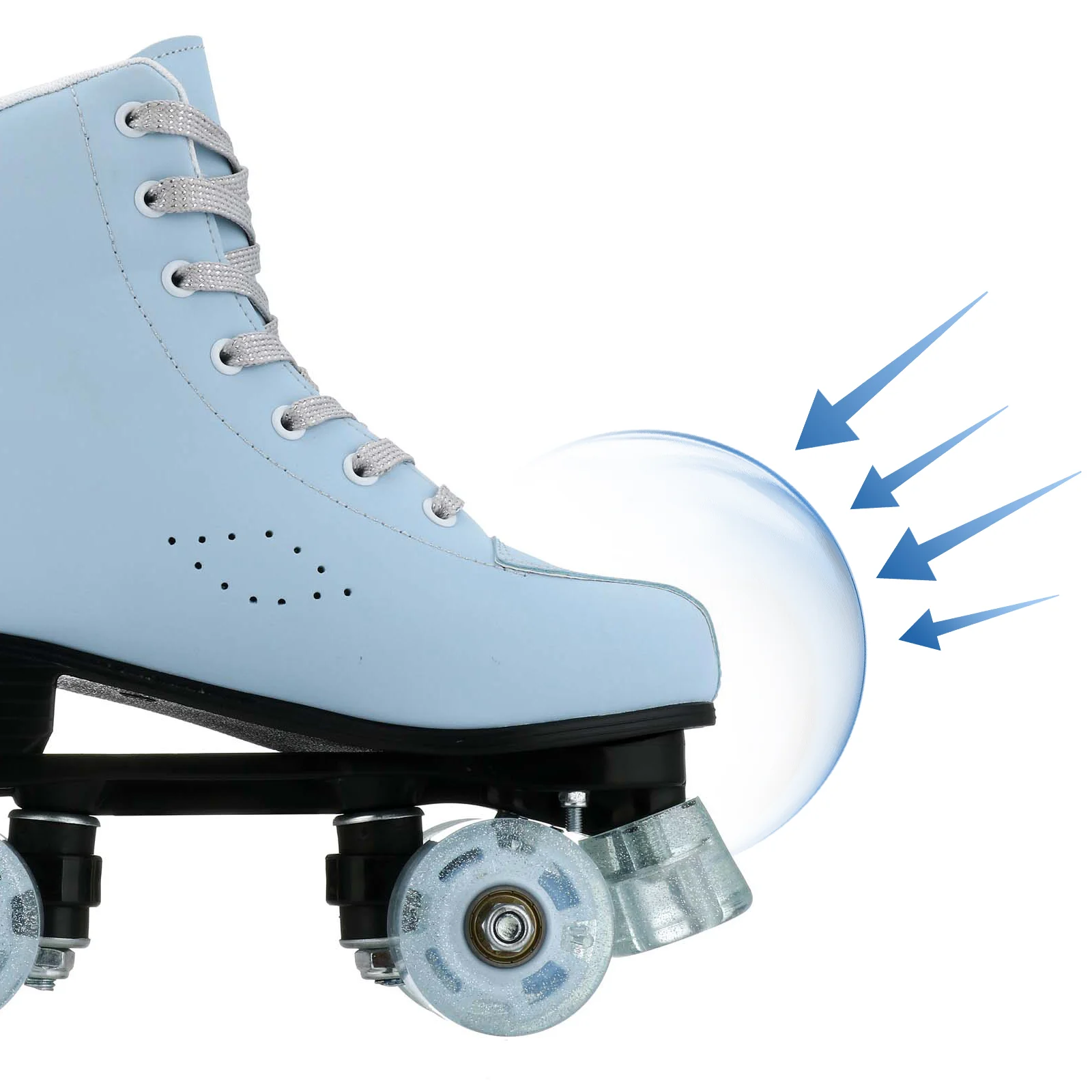 Flashing Quad Roller Skate Shoes para adultos e crianças, 4 rodas, patins iniciantes, tênis de patinação ao ar livre, azul, presente para crianças e meninas