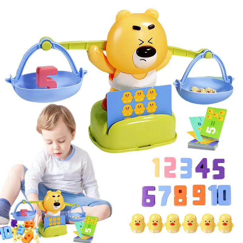 Balance Counting Toys Cartoon 12 Ducks Bear Balance Math Game Educational Counting Toys Learning Number Counting Toy For 3 Year