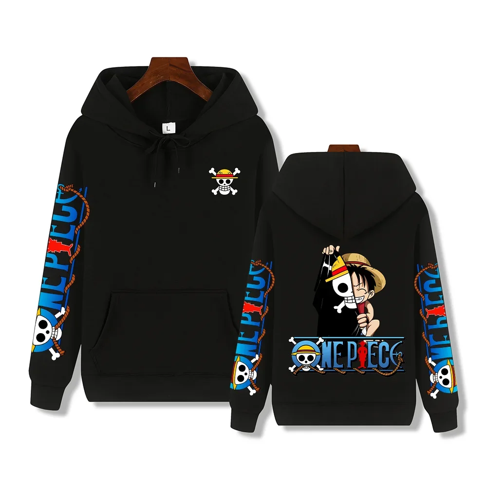 

2025 Creative One Piece Flag Print Autumn/Winter Comfortable Soft Thickening Mens High Quality Fashion Casual Warm Street Hoodie