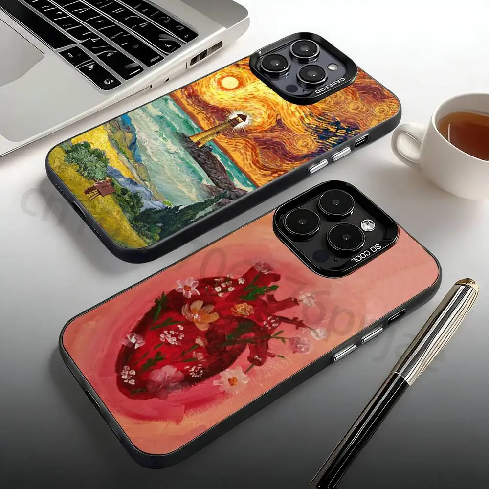 

Oil Painting Style Phone Case For iPhone 17,16,15,14,13,12,11,Pro,Max,Plus,Mini, Matte Shockproof Case