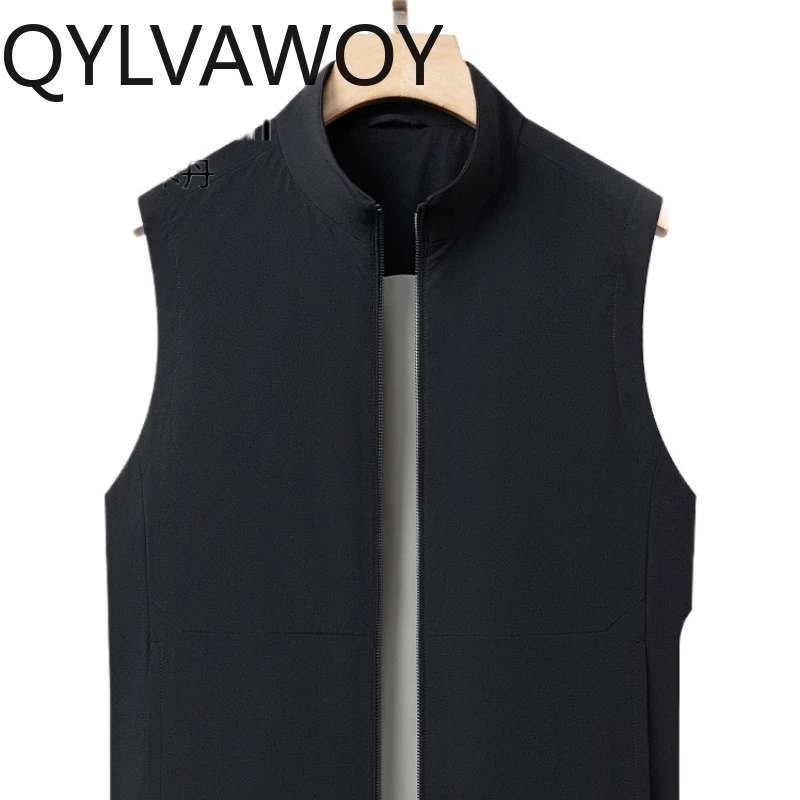 

QYLVAWOY мужской высококачественный жилет без рукавов с воротником-стойкой, верхняя одежда, повседневный жилет, стильный удобный универсальный топ LJ2691