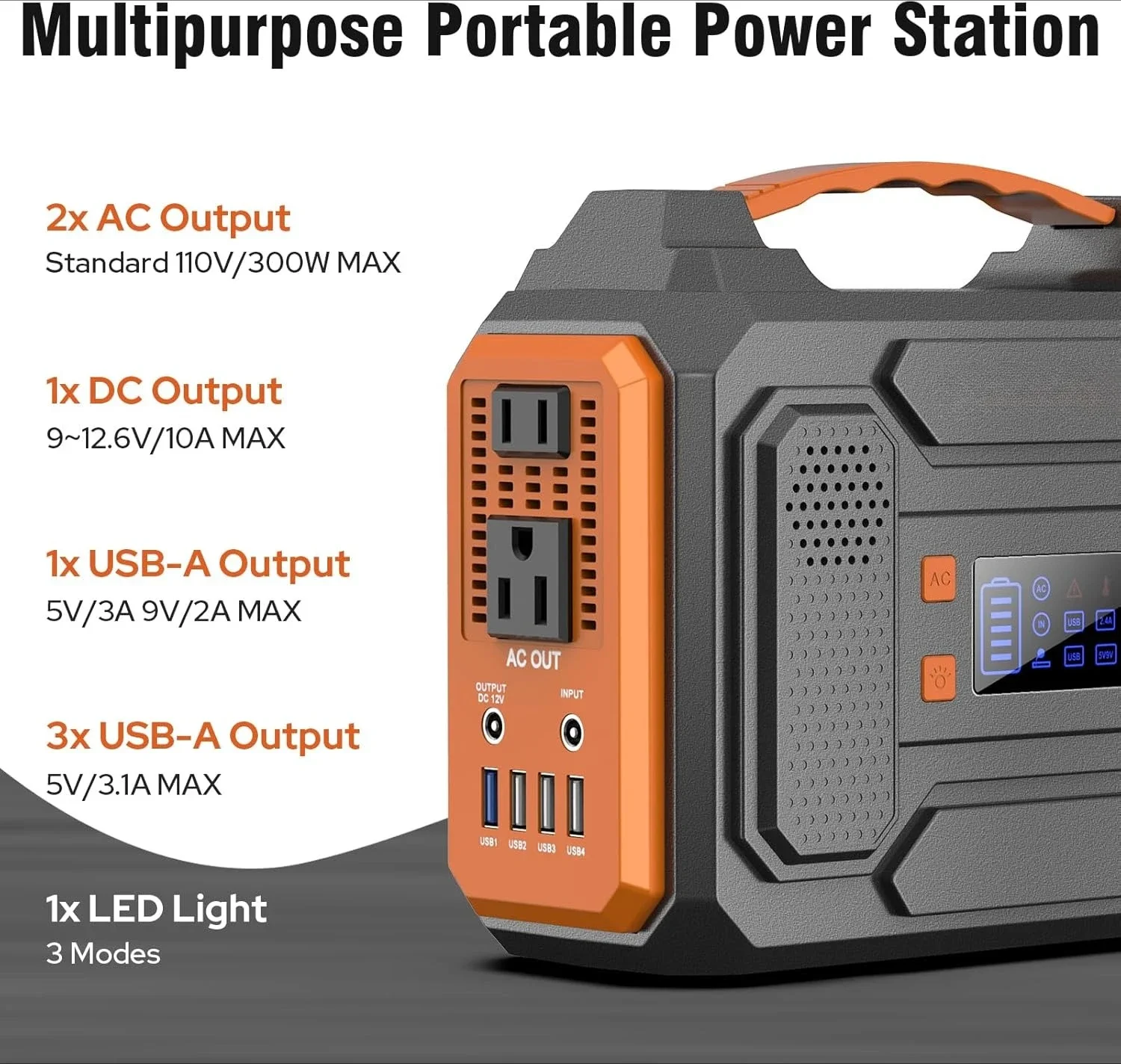 

Hot sale!300W Portable Power Station with Foldable 60W Solar Panel,110V Pure Sine Wave 280Wh Battery Power Pack