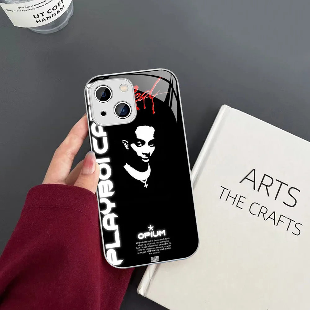 O-Opium Rapper Playboi Carti Phone Case For IPhone 14 13 12 Mini 11 Pro XS Max X XR 14 Plus Tempered Glass Cover