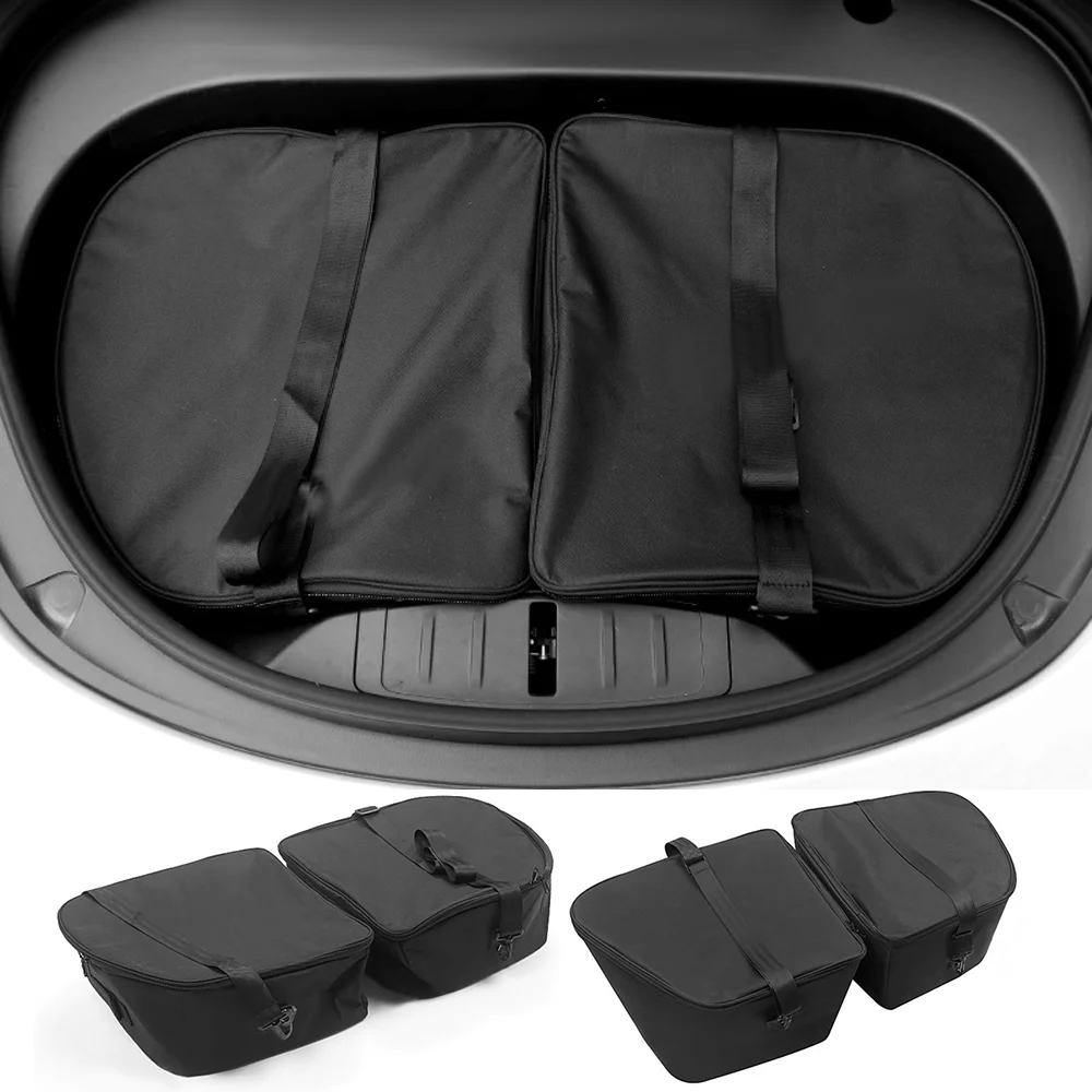 Bolsa de armazenamento para porta-malas dianteiro de carro, pacotes organizadores à prova d'água para tesla modelo 3 modelo y 2017-2024, recipiente de carga para acampamento ao ar livre