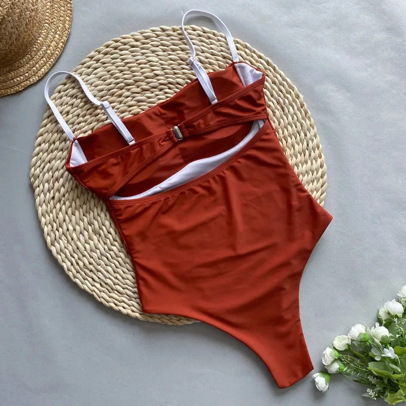 Sexy Patchwork One Piece Swimsuit Push Up Swimming Suit Panelled Bodysuit Summer Bathing Suit For Beachwear Female Bikini Set