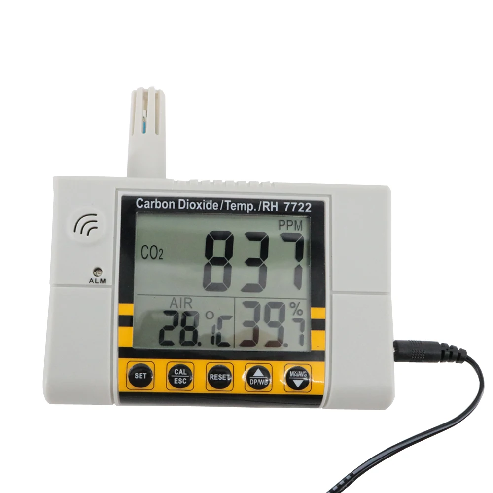 AZ 7722 Wall Mount CO2 Temperature Humidity Monitor Air Quality Meter with Relay Function