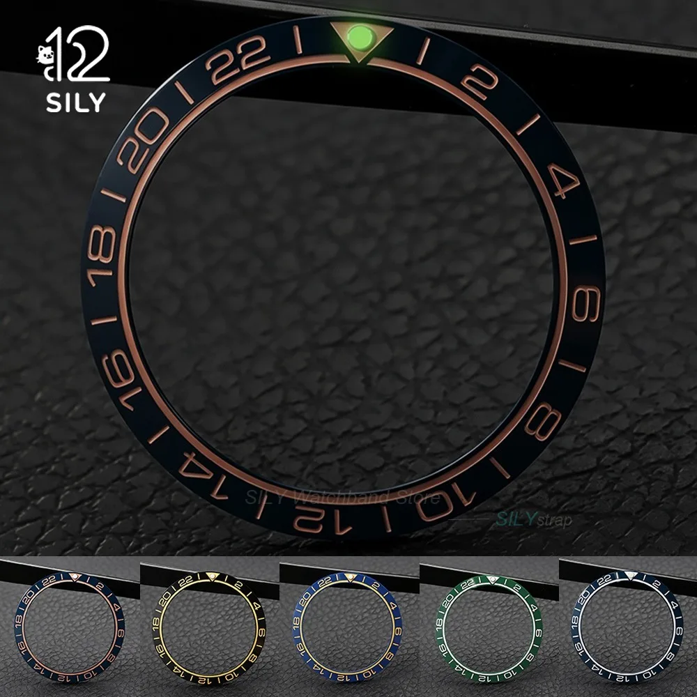 38mm*30,5mm Keramik-Lünette Uhrenlünetten-Einsatzring für GMT Taucheruhren für 40mm Universaluhren Ersatzzubehör