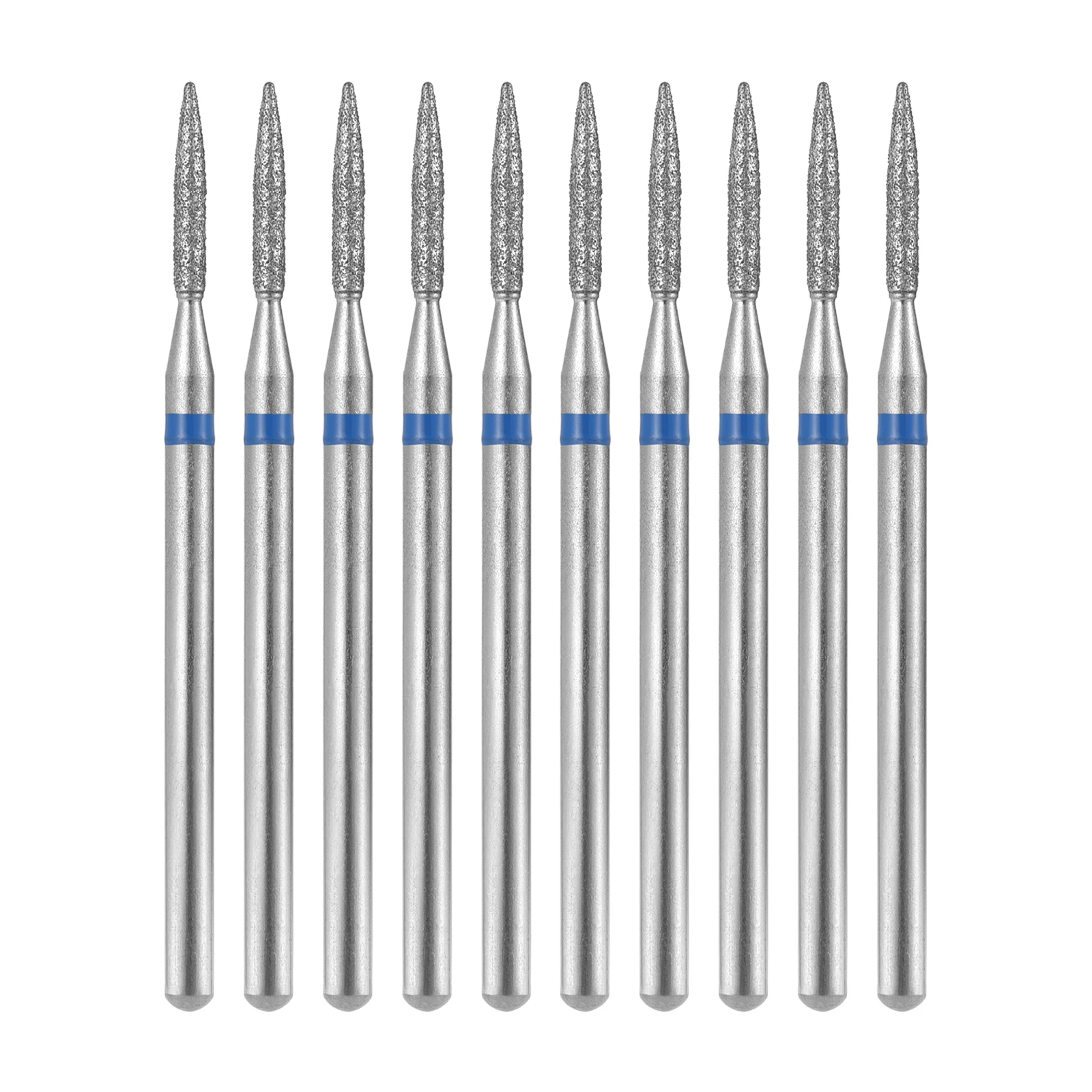 10Pcs Nail Drill Bit Set Cuticle Clean Electric Manicure Drills Accessories 2.35MM Stainless Steel Nail Milling Cutter Set