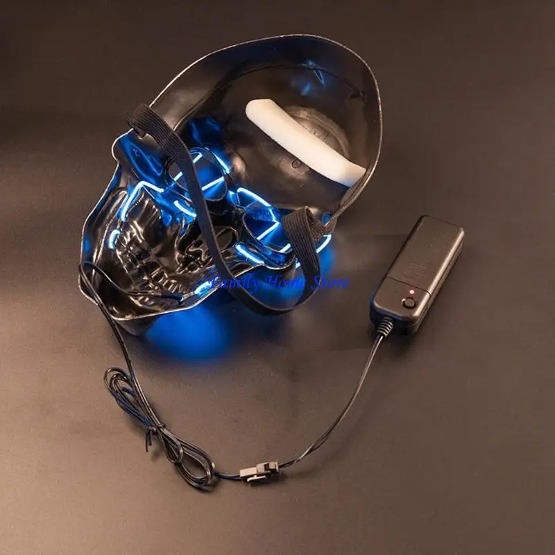 

P0UF PP Material LED Mask Halloween Party Cosplay Props LED Light up Mask Purge Mask Night Club DJ Mask Glow