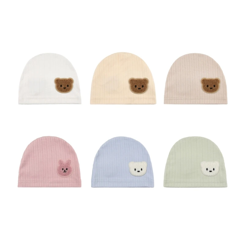 Soft & Breathable Fetal Caps Cotton Animal Print Baby Hat for Newborns Elastic Adjustable Infants Bonnet for 0-12 Months