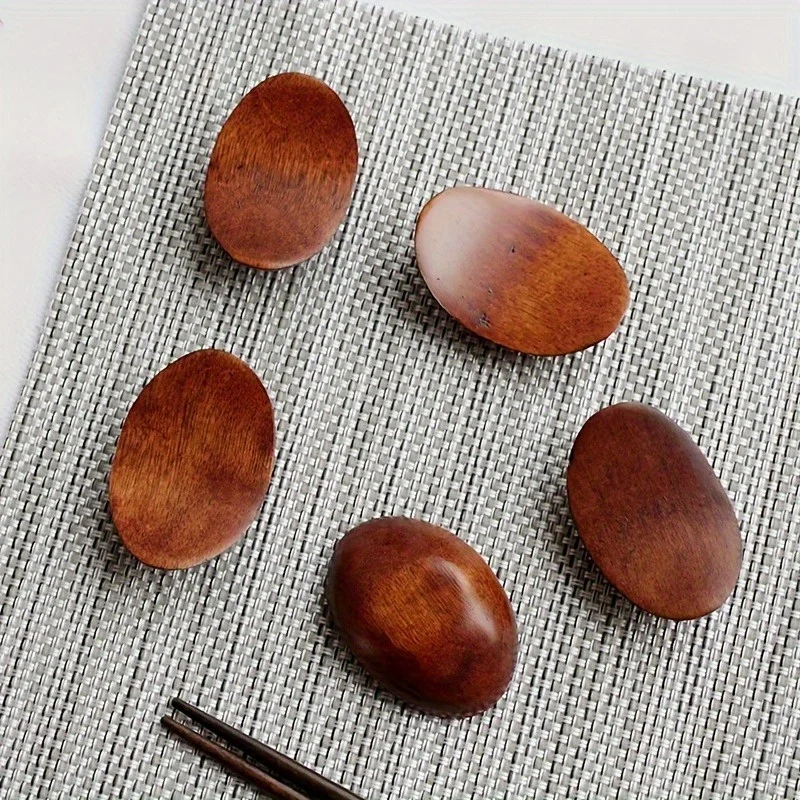 5pcs Japanese-style Wooden Chopsticks Stand Nanmu Big Ingot Chopsticks Stand Creative Cute Tableware Simple Household Utensils