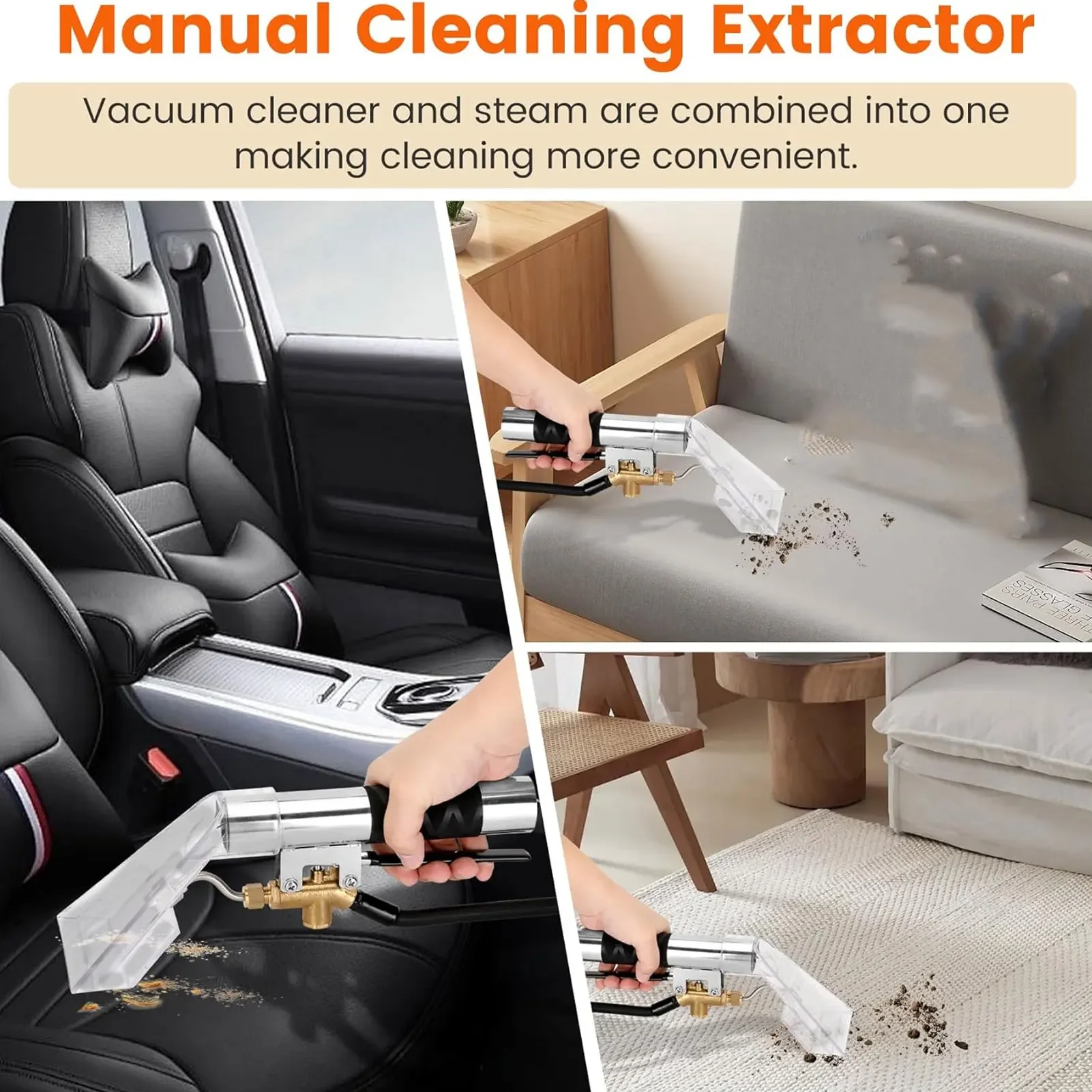 Extractor Hand Wand Versatile Compatibility Rugged Carpet Extractor Hand Tool 1.5 inch Stainless Steel Tube for Mattresses