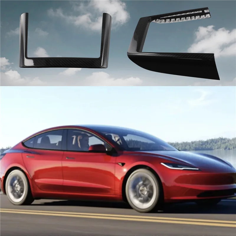 

Firmly Car Central Control Wireless Charging Panel Side Trim Strip Carbon Fiber For Tesla Model 3+ Highland 2024 Accessories