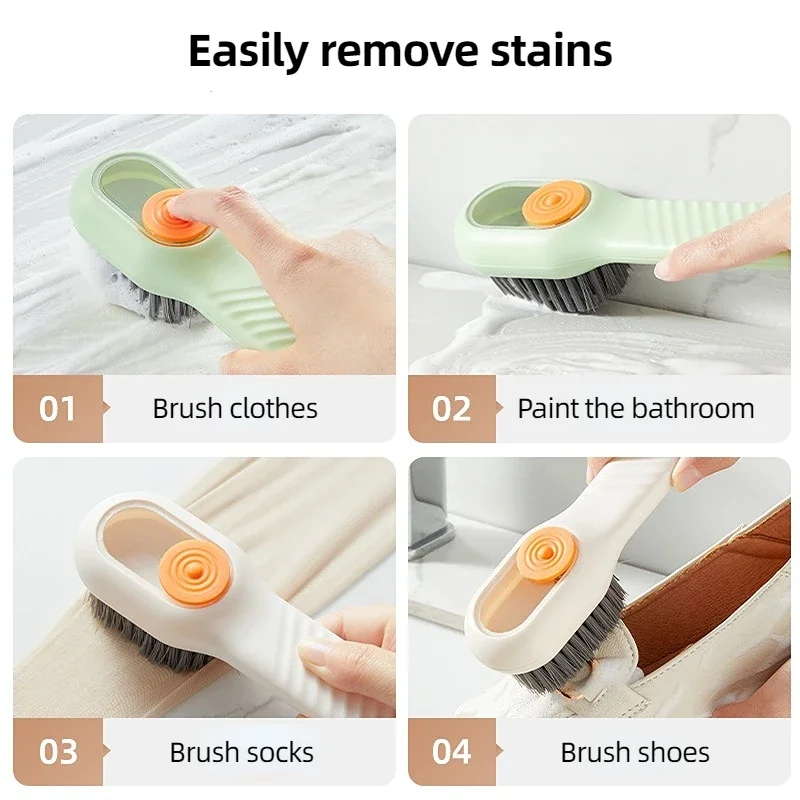 Cleaning Brush Soft Bristled Liquid Shoe Brush Long Handle Brush Clothes Brush Long Handle Clothes Soap Brush Clean Tool