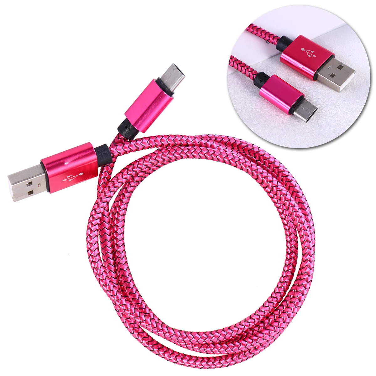 고속 충전 케이블 USB 타입-C 나일론 브레이디드 1M 2.0A 동기화 충전용 USB C