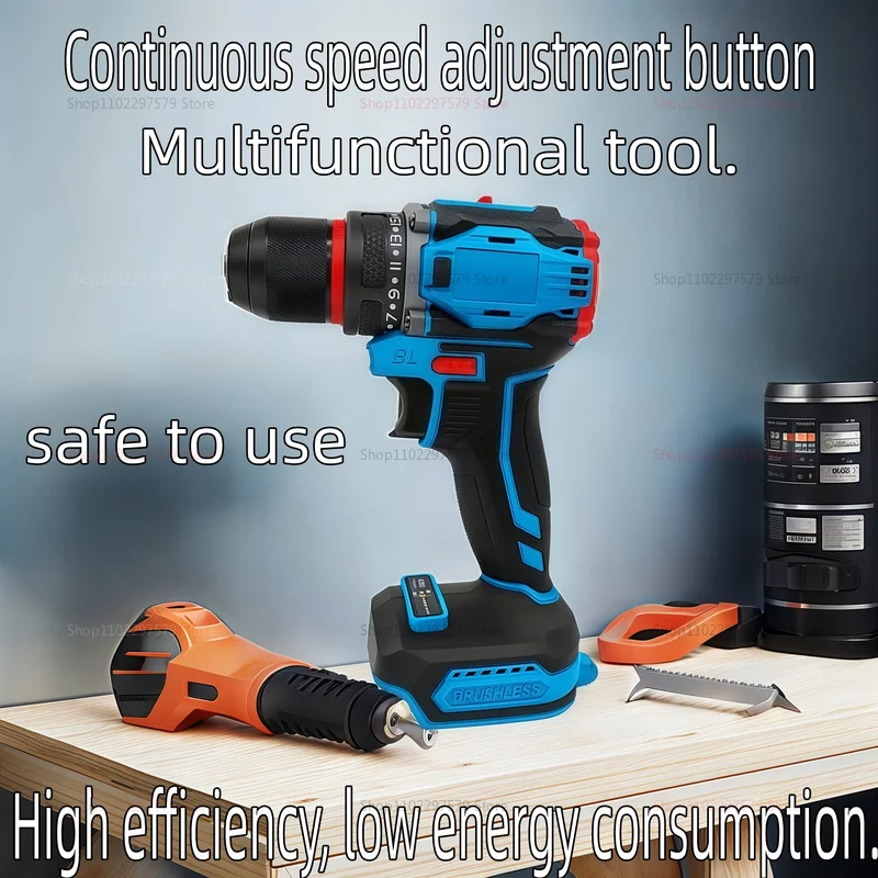 مثقاب كهربائي ومفك براغي لاسلكي بدون فرش أداة طاقة تأثير سرعتين للمنزل DIY والمهنية مع بدون بطارية تستخدم 21 فولت