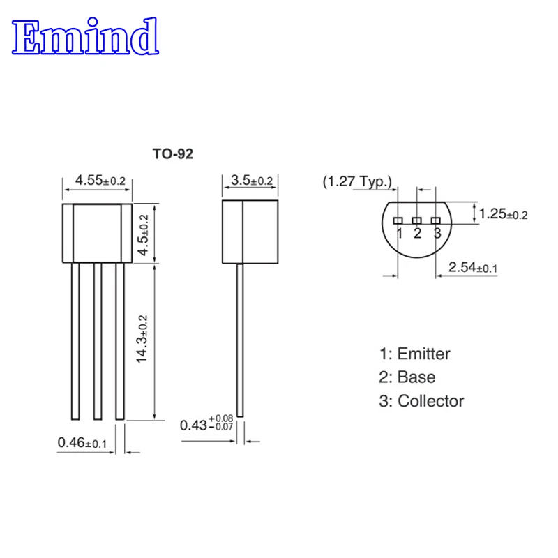 Imagem -03 - Dip Transistor Para-92 Npn tipo 50v 500ma Amplificador Bipolar Transistor 300 500 1000 2000 3000 Peças 2sc1213 C1213