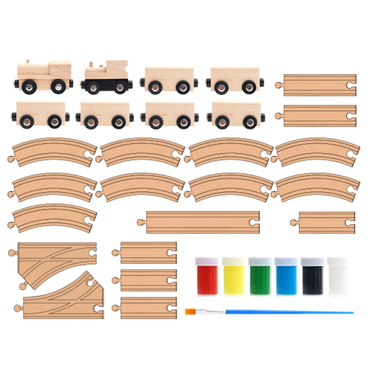 

Set of DIY Wooden Train Track Adapters Railway Accessories for Toy Trains - Hobbies, Games, Table Activities for Kids