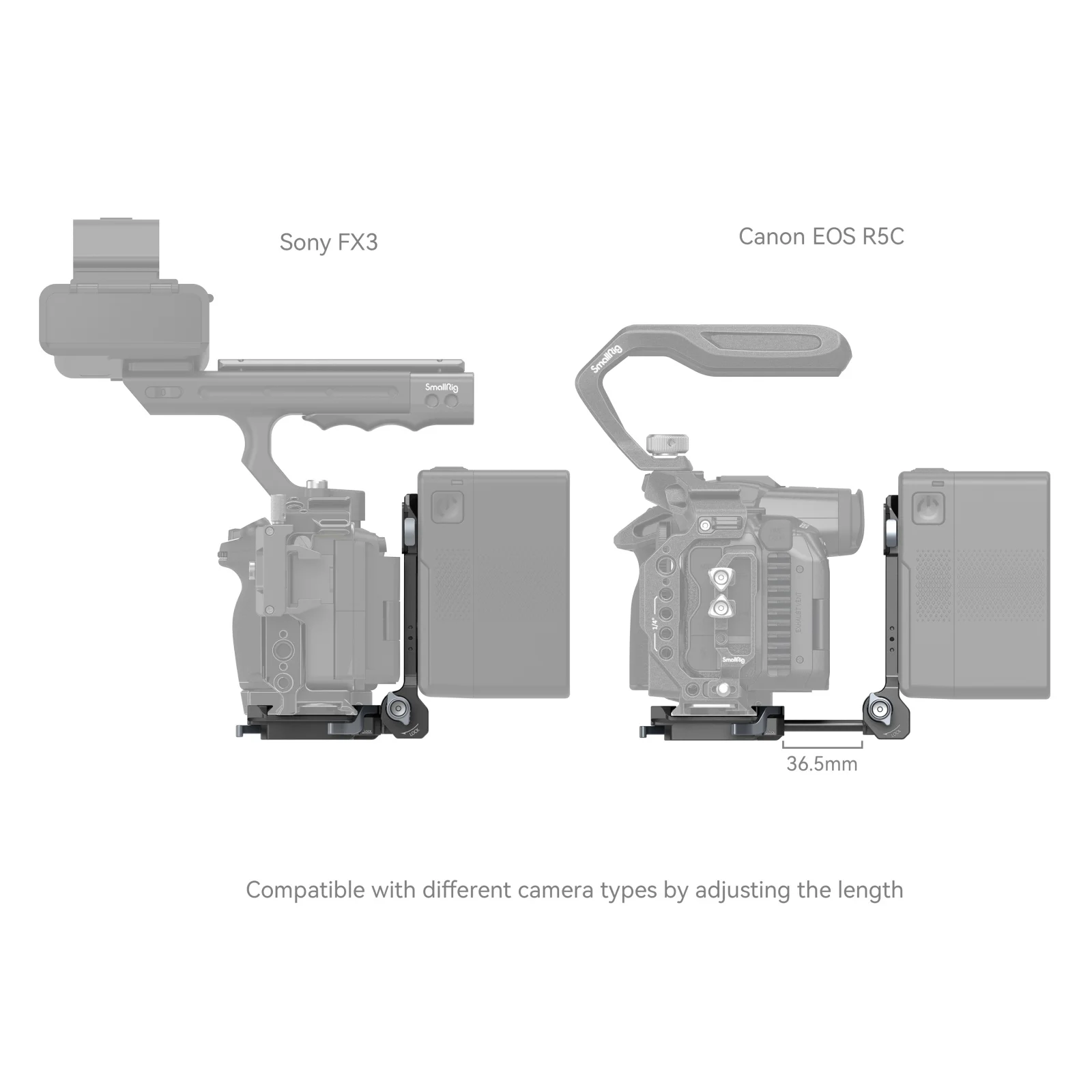 SmallRig V-Mount Battery Mount Plate do lustrzanek cyfrowych bez lusterka Sony Alpha 7R V/Alpha 7 IV/Alpha 7S III/Alpha 7C/FX30 4505 — zdjęcie 5