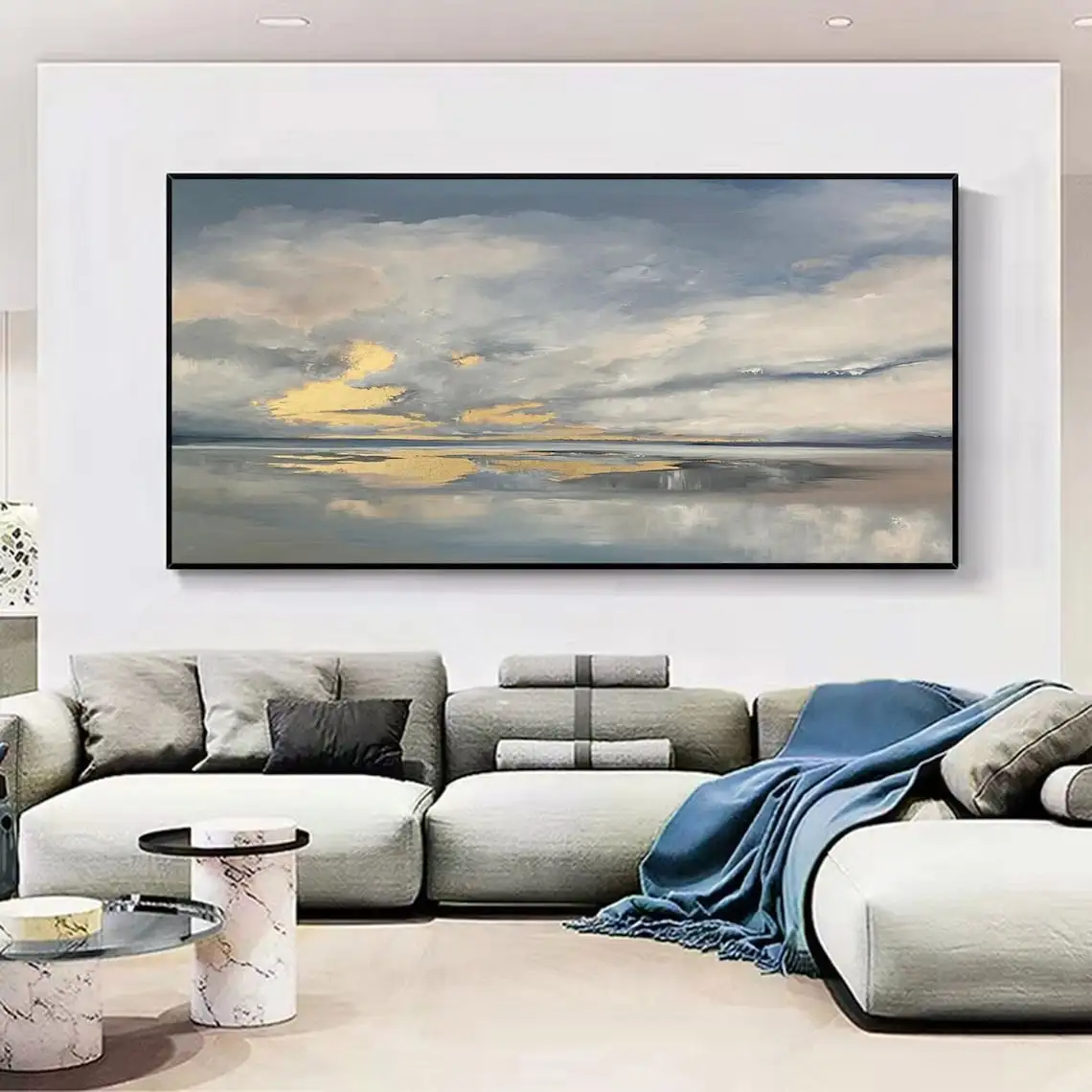 Imagem -03 - Grande Sunconjunto Beach Wall Art Pintura Abstrata Artesanal Imagens do Seascape Cena da Praia Decoração Texturizada