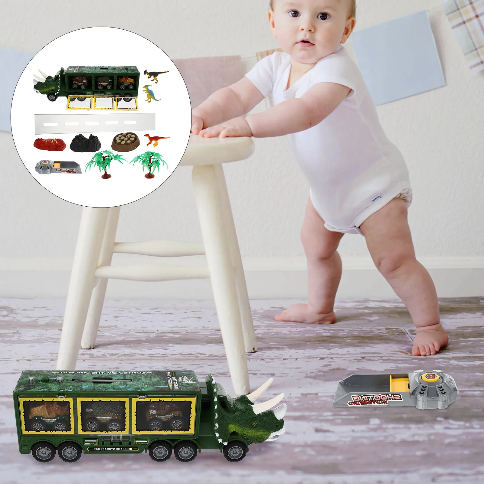 

1Set Realistic Dinosaur Inertia Car for Children Develops Motor Skills Color Recognition Outdoor Portable Mini Vehicle