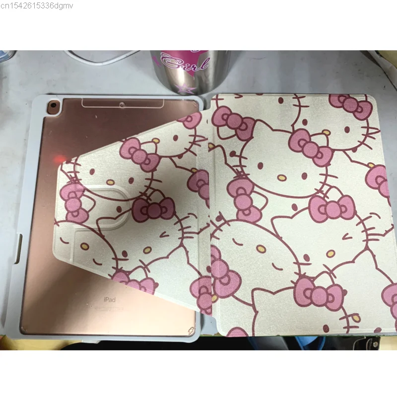 Imagem -06 - Sanrio Olá Kitty Rotable Ipad Pro Case Protetor Acrílico 11 9ª Geração 12.9 Air Capa Anime Bonito y 2k Case Tablet