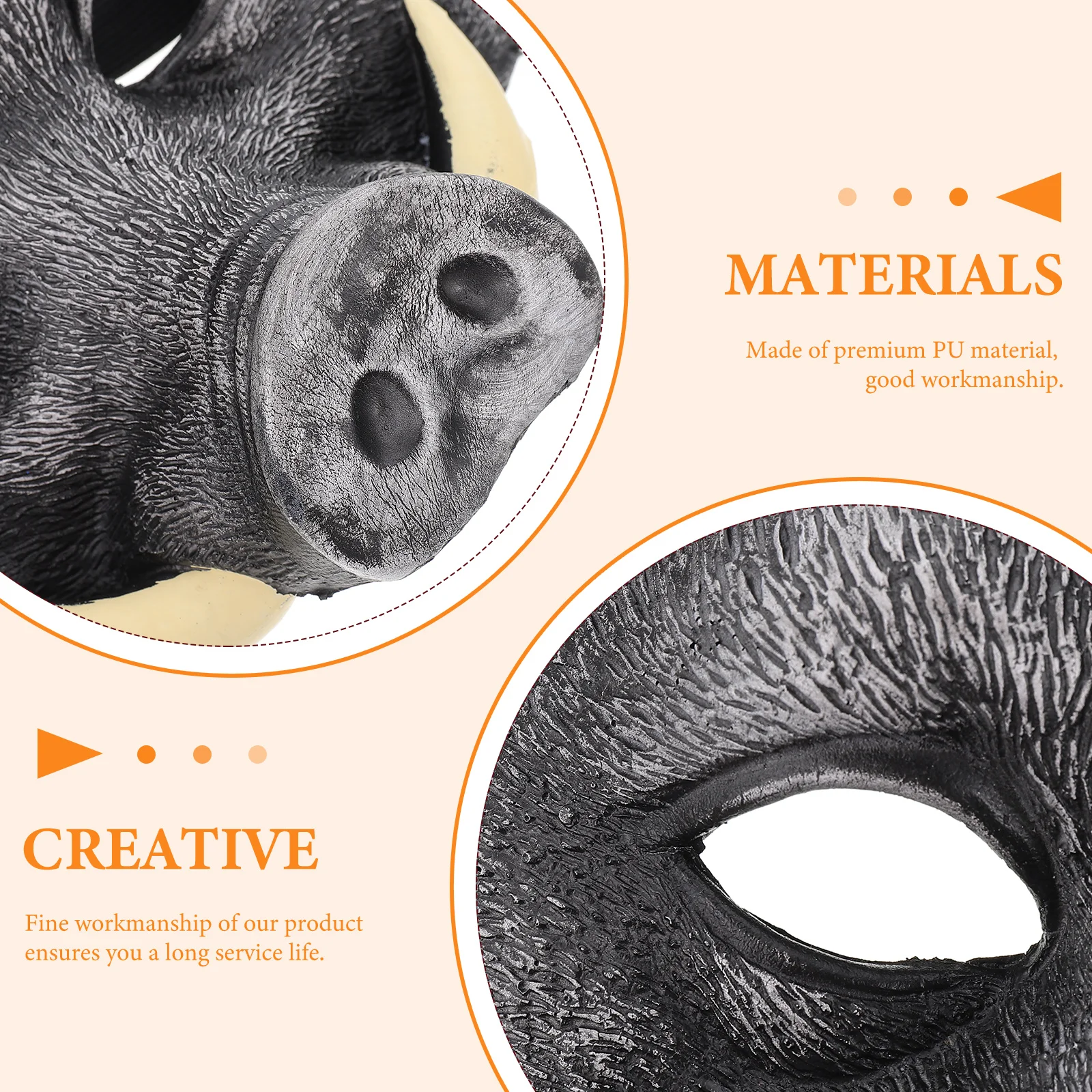 

Wild Boar Party Cosplay Pu Material Halloween Costume Accessory Animal For Carnival Masquerade Festival Funny Decorative