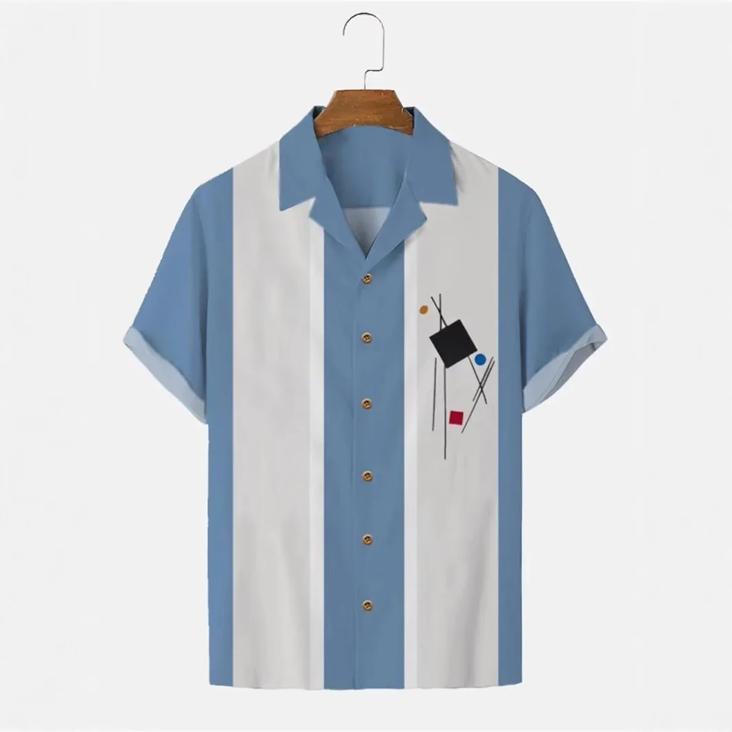 

New Faion Trend Color Blo Printed ort Swedi irt Loose Fit Summer Breathable Youth Casual irt Polyester Blend