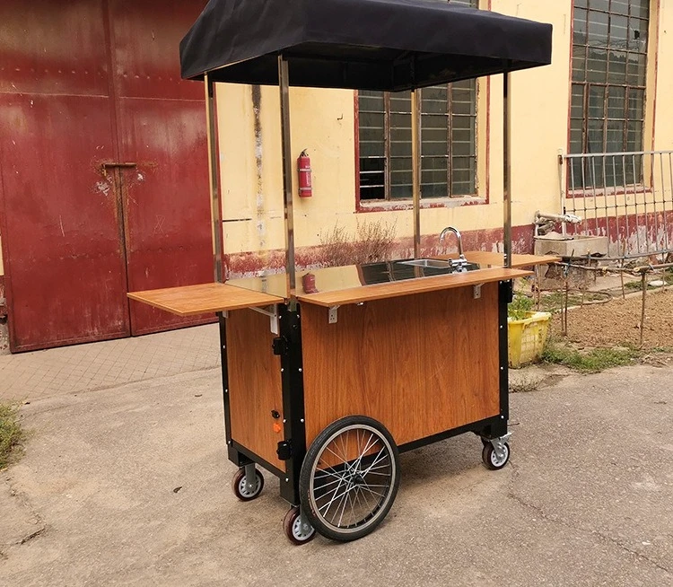 

Retro coffee cart gourmet dining car street view stall milk tea ice cream trolley