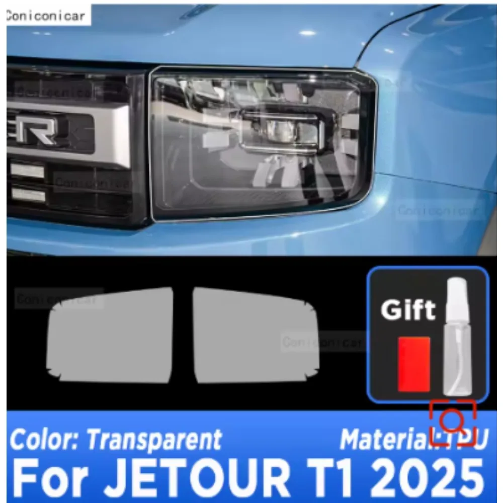 TPU-Autoscheinwerfer-Schutzfolie für Jietu Shanhai T1 24 PPF Transparent & Rauchschwarz Kratzfestes Auto-Außenzubehör