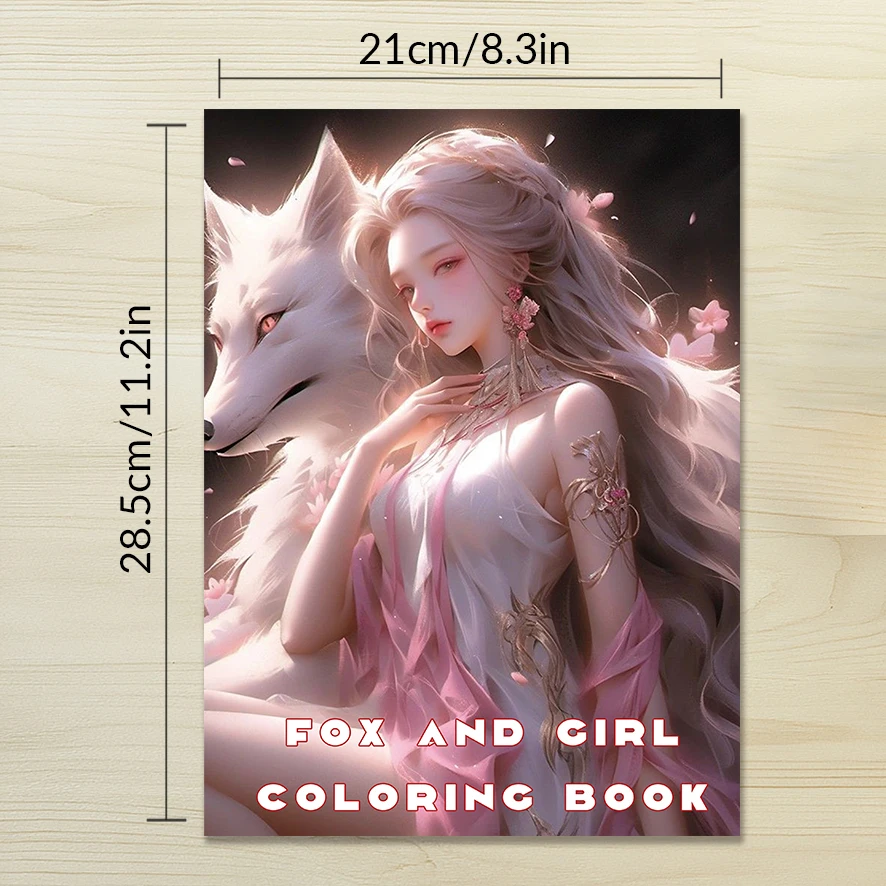 Animal Lady Adult Coloring Book - 8.3x 11.2 Inch 32 Page Coloring Book - Helps Reduce Stress and Ease Emotions