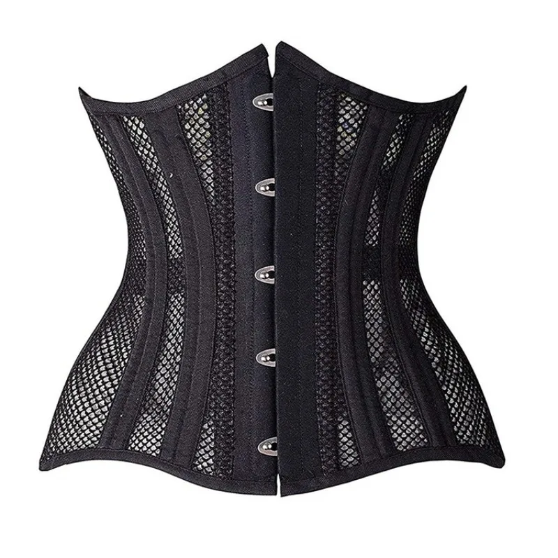 

Sexy Mesh Gothic Corset Steel Boned Underbust Bustier Top Hourglass Curve Shaper Modeling Strap Slimming Waist Trainer